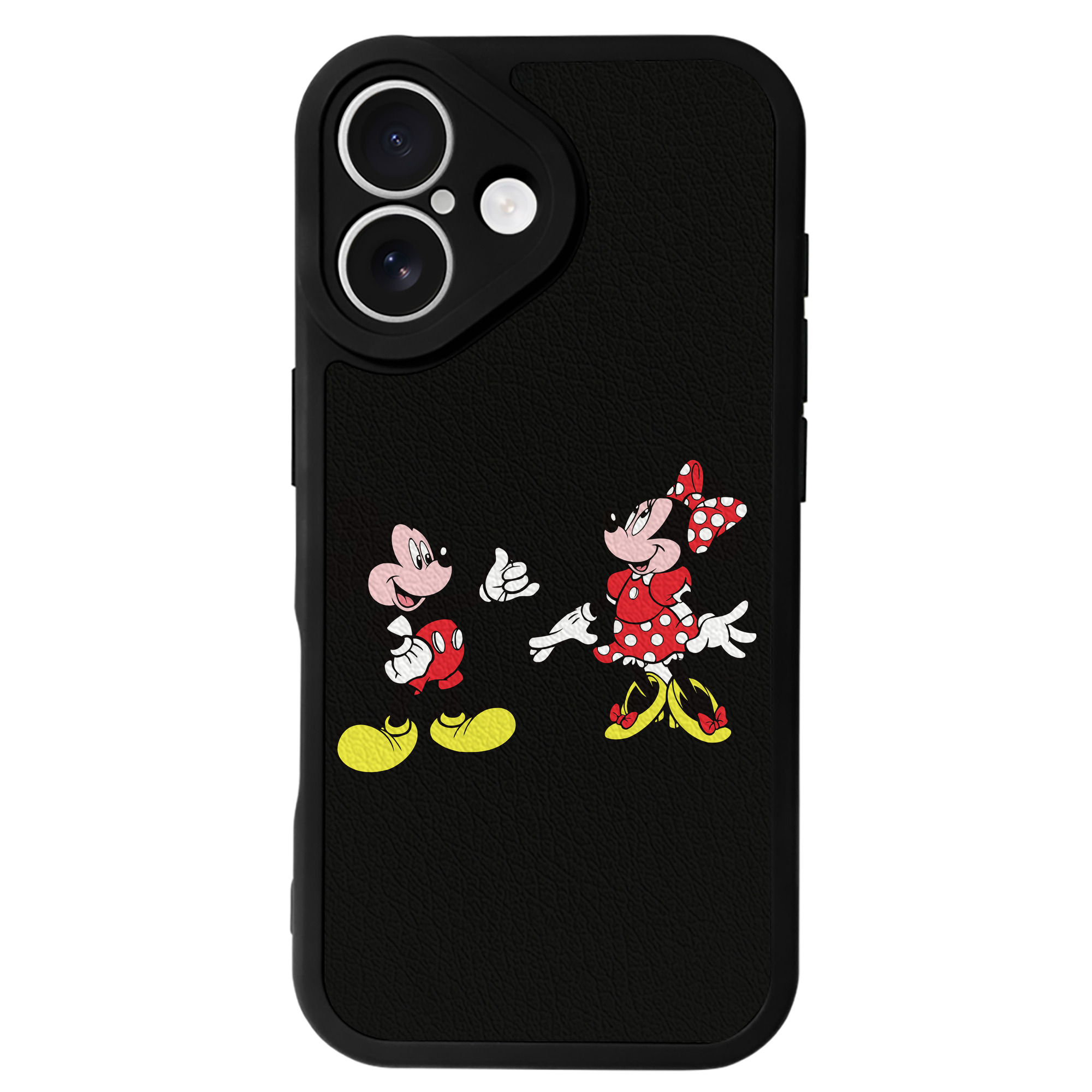 （画像用） ミッキーマウス Mickey Mouse 【iPhone 16シリーズ対応】シリコンスマホケース（レザー調） 材質：シリコン
